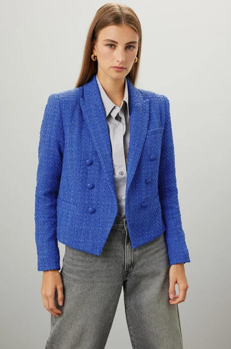 L'AGENCE Women's Brooke Open-Front Blazer Size 0 In Blue